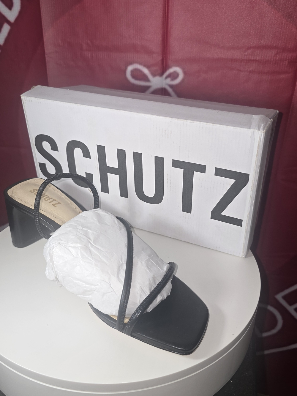 SCHUTZ Black Strappy Block Heel Sandals Size 11 M